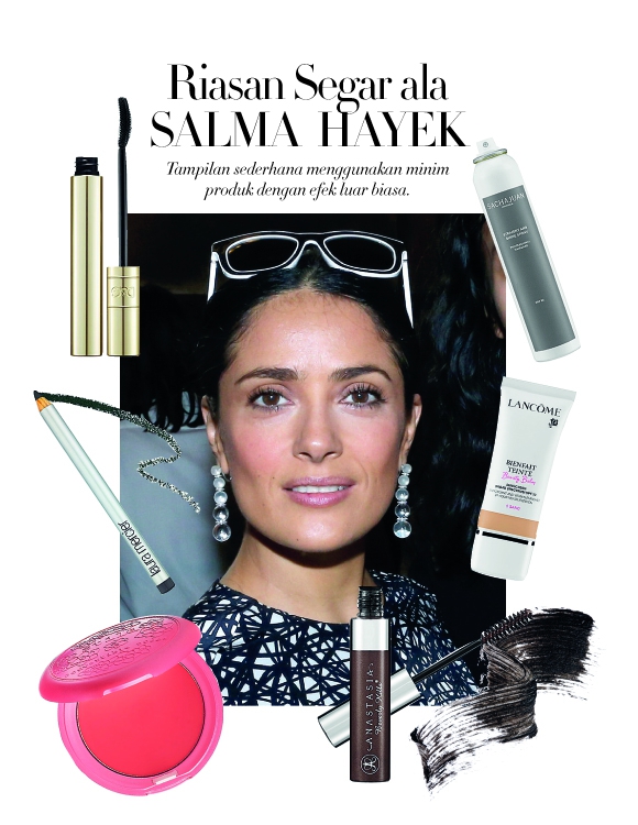 Inspirasi Riasan Segar ala Salma Hayek