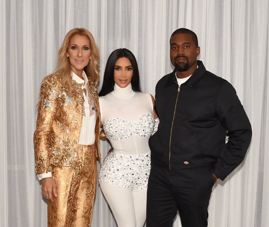 Kim dan Kanye Rayakan HUT Pernikahan Bersama Celine Dion