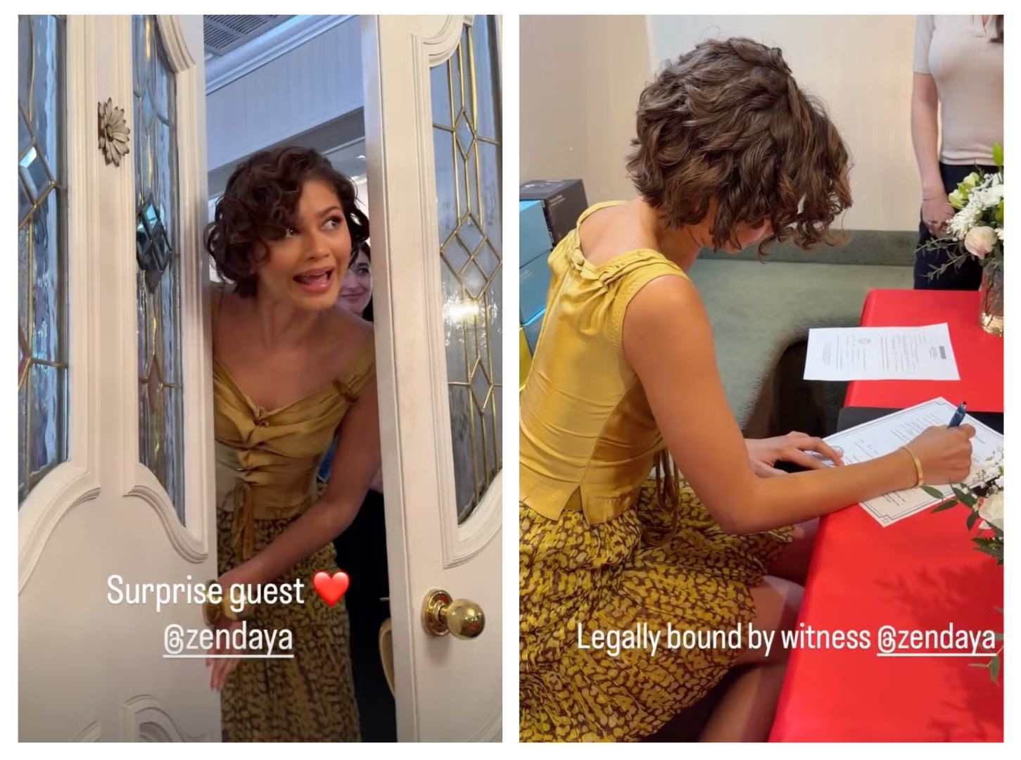 Zendaya menandatangani surat pernikahan