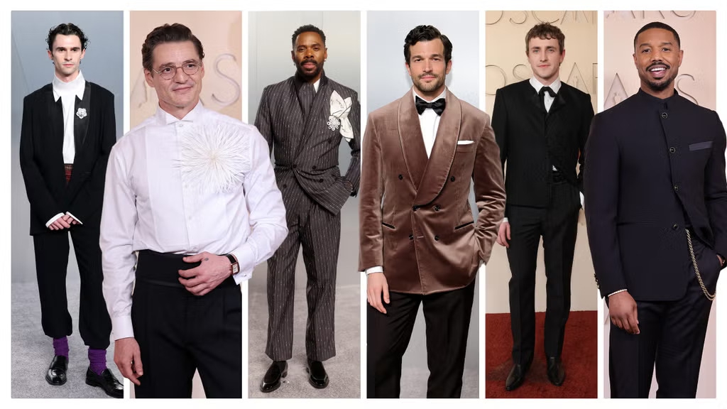 Para Pria Tampil Memukau dengan Setelan Jas di Karpet Merah Oscar