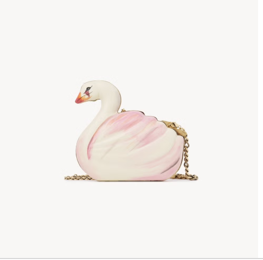 Chlo&eacute; Tropicus Swan Minaudi&eacute;re in Hand-Painted Leather