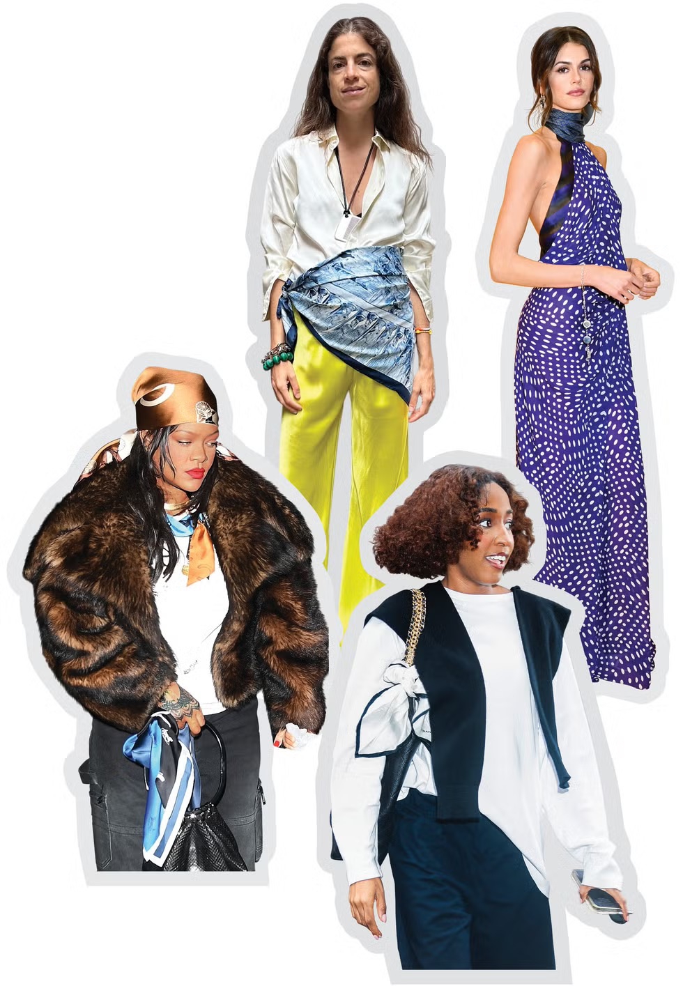 Kiri ke kanan: Rihanna, Leandra Medine Cohen, Ayo Edebiri, Kaia Gerber.