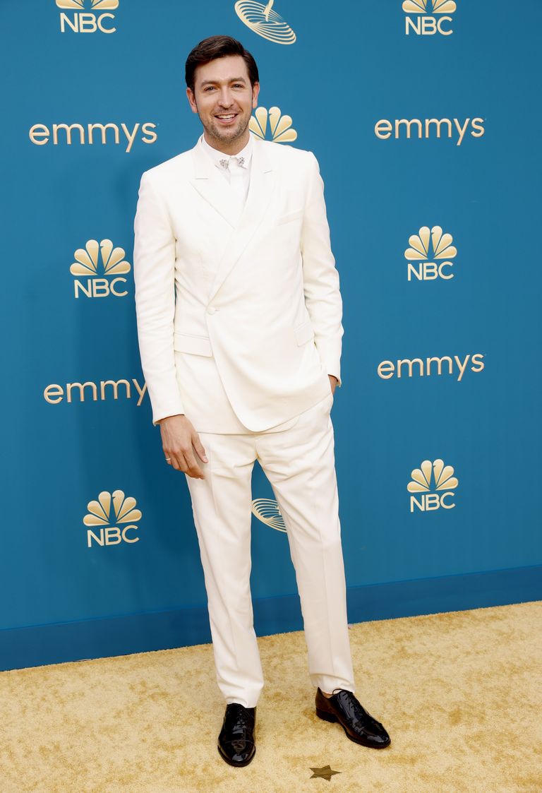 Nicholas Braun in Dior Men and Fred Leighton jewelry.