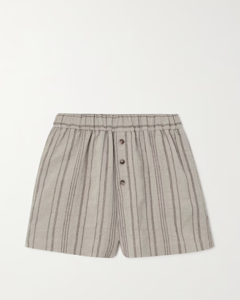 Loro Piana Embroidered Linen Shorts