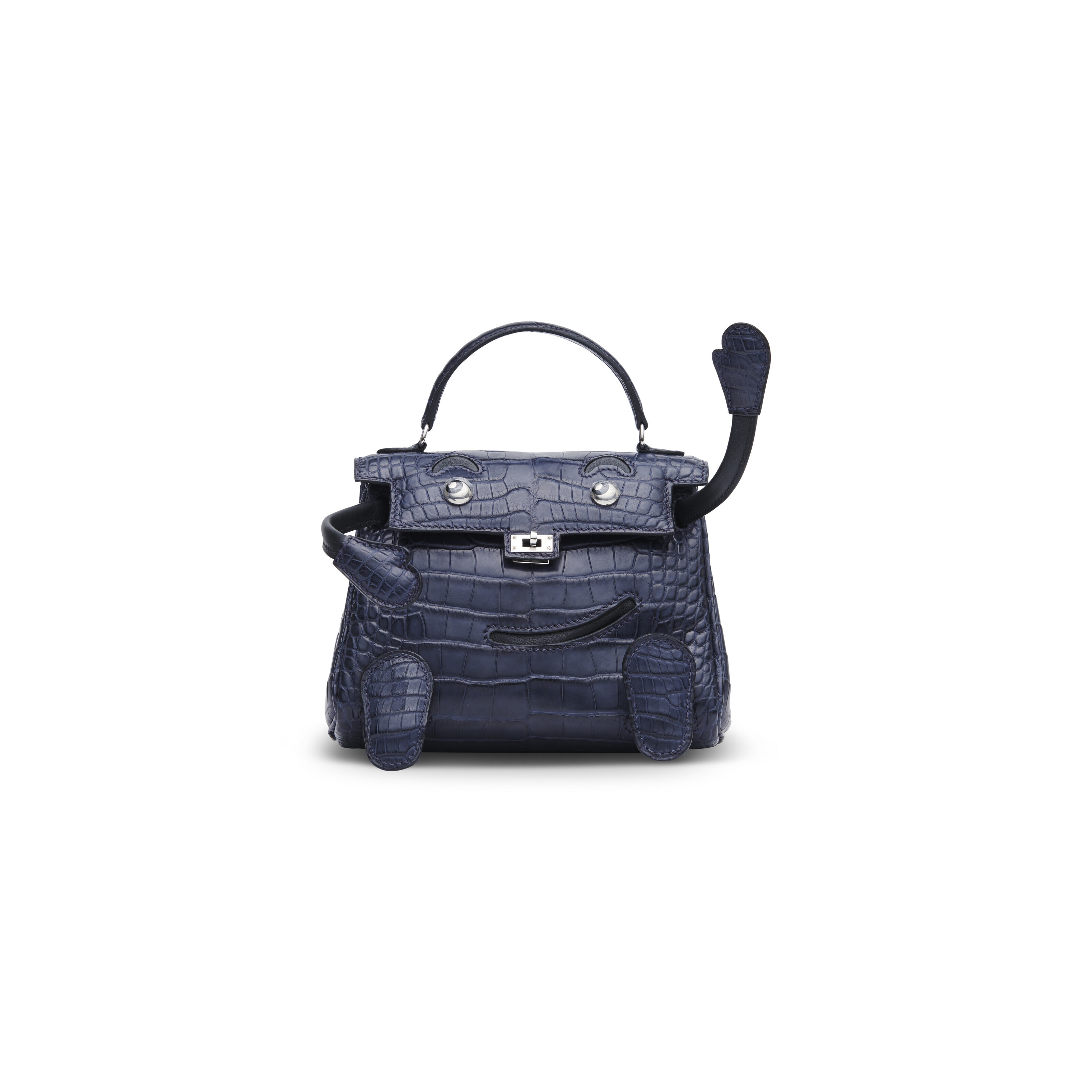Hermès Limited Edition Matte Bleu Indigo Alligator & Black Swift Leather Quelle Idole With Palladium Hardware (2021)