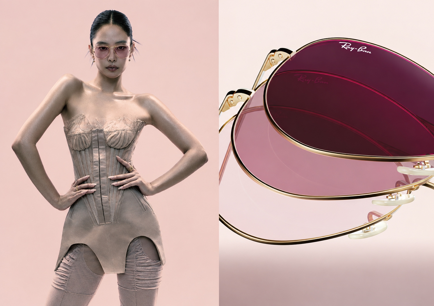 Ray-Ban x Transitions Color Touch Terinspirasi Gaya Jennie