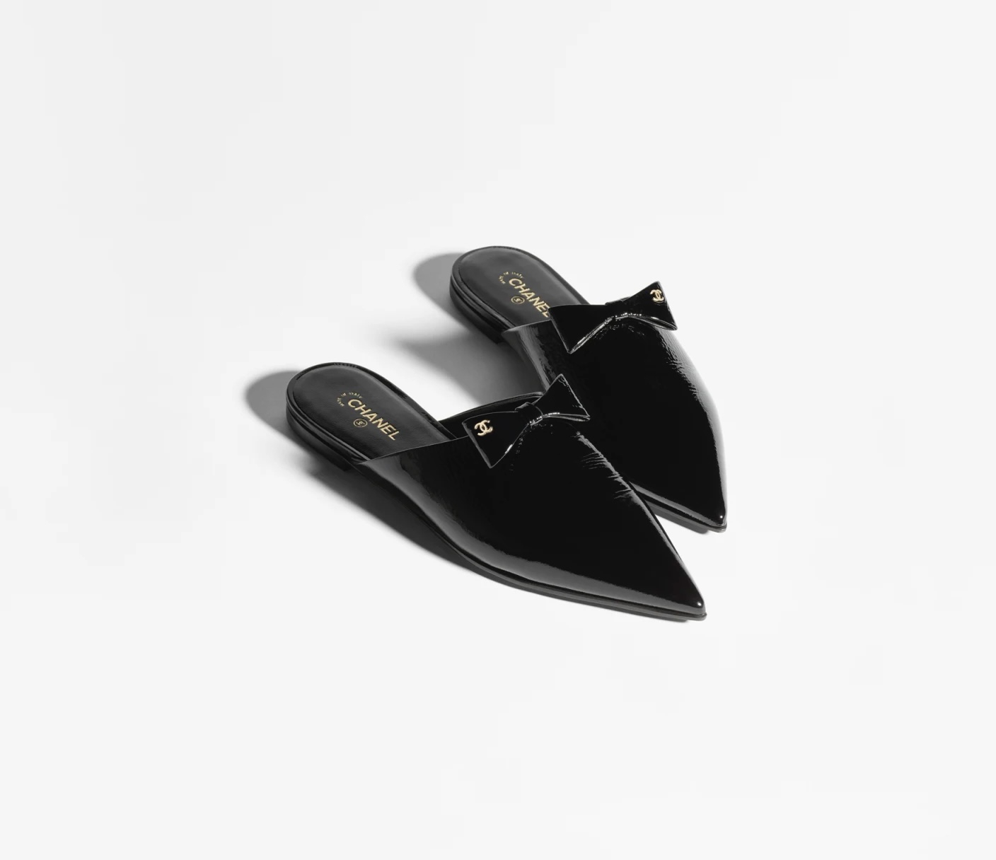 Chanel Mules Crumpled Patent Calfskin