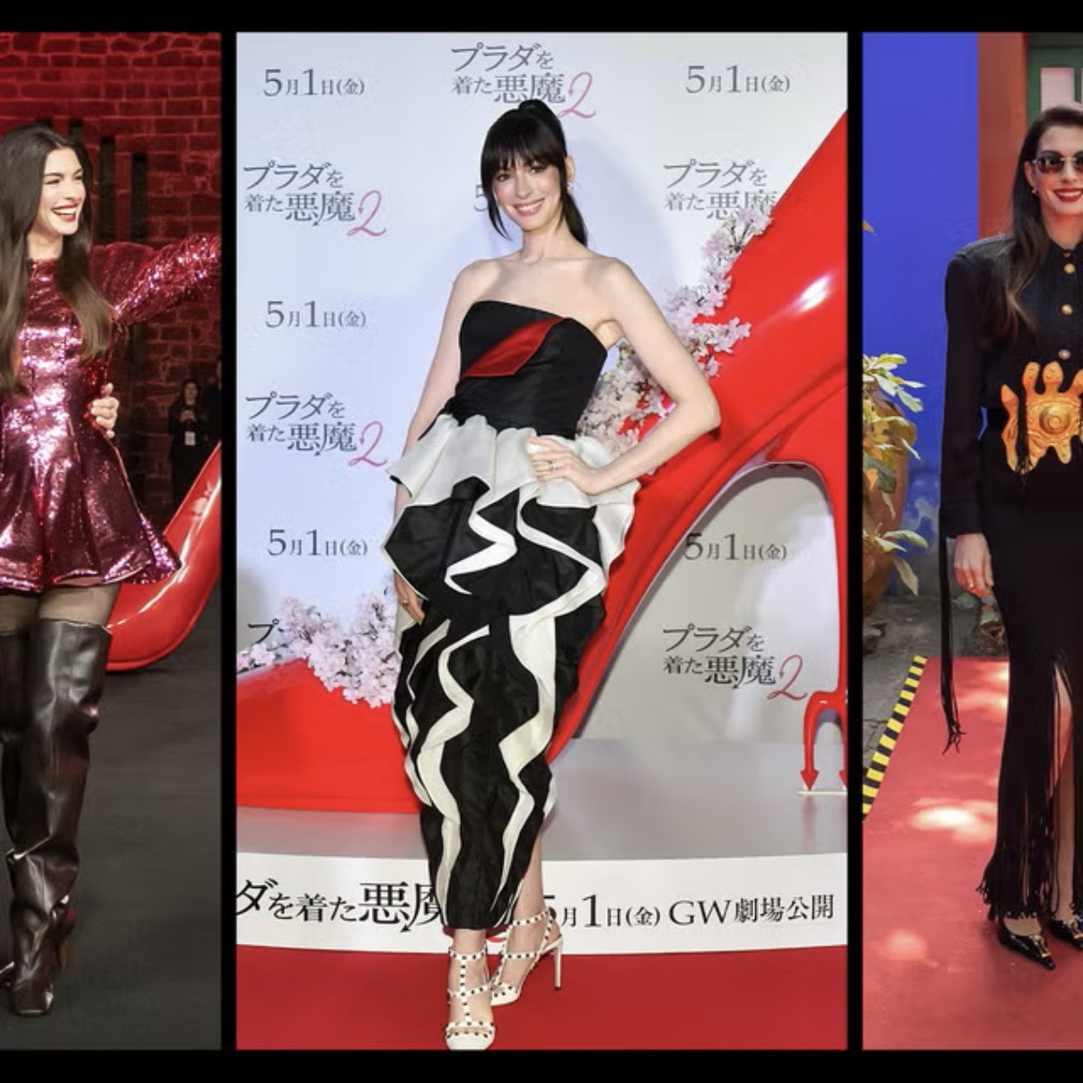 Semua Momen Fashion Anne Hathaway dari Press Tour The Devil Wears Prada 2