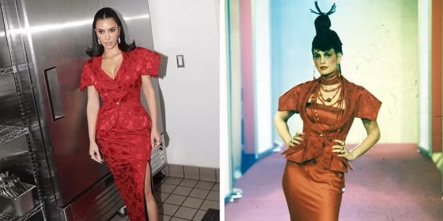 Kim Kardashian Menghidupkan Kembali Busana Arsip untuk Gaya Musim Liburannya