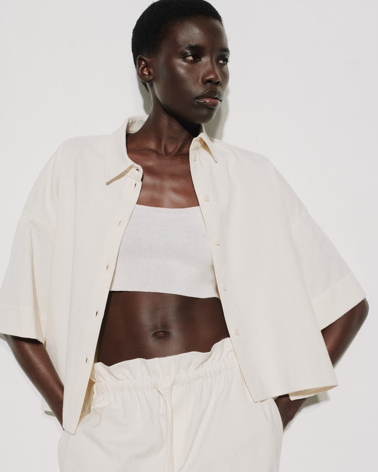 Cream White Boxy Shirt
