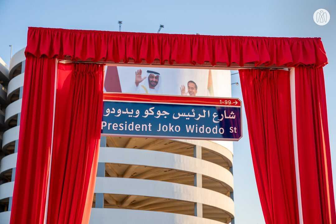 Nama Presiden Jokowi Diabadikan Sebagai Nama Jalan di Uni Emirat Arab