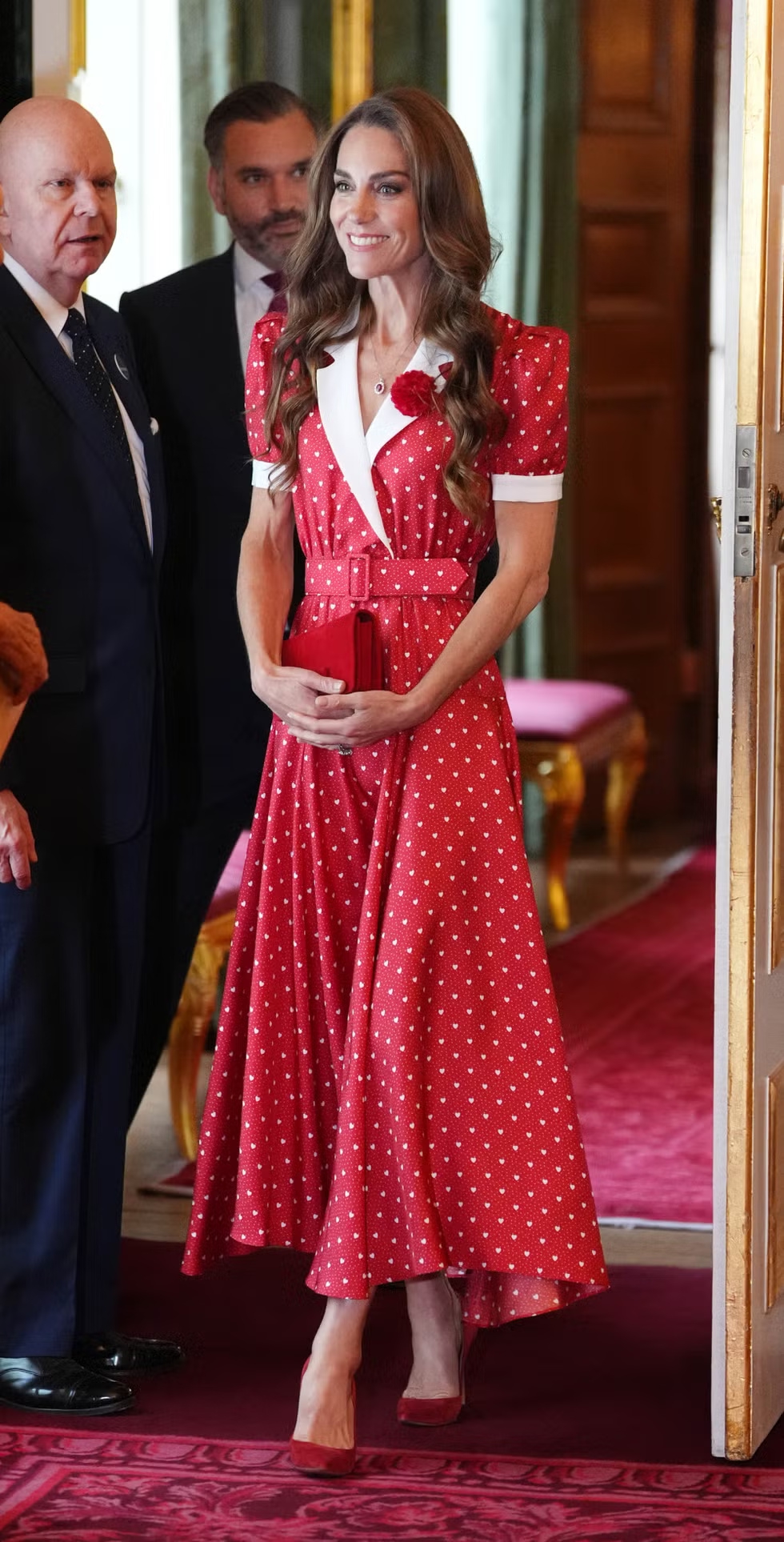 Putri Kate saat menghadiri resepsi di St. James&rsquo;s Palace pada 2 Juni.