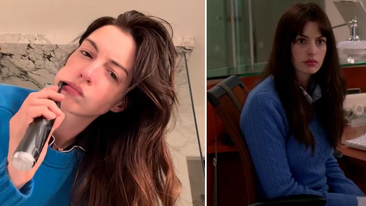 Lagi! Anne Hathaway Tampil dengan Sweater Cerulean yang Ikonis di The Devil Wears Prada 2