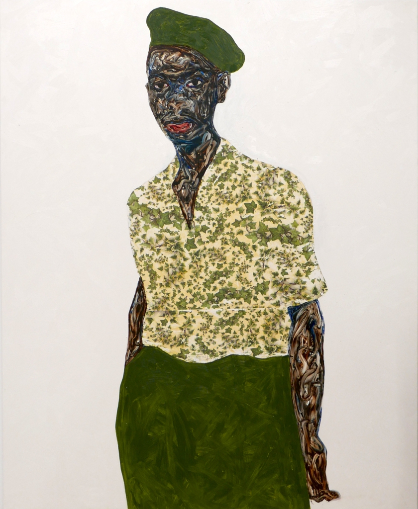Lukisan Amoako Boafo “Green Beret.”