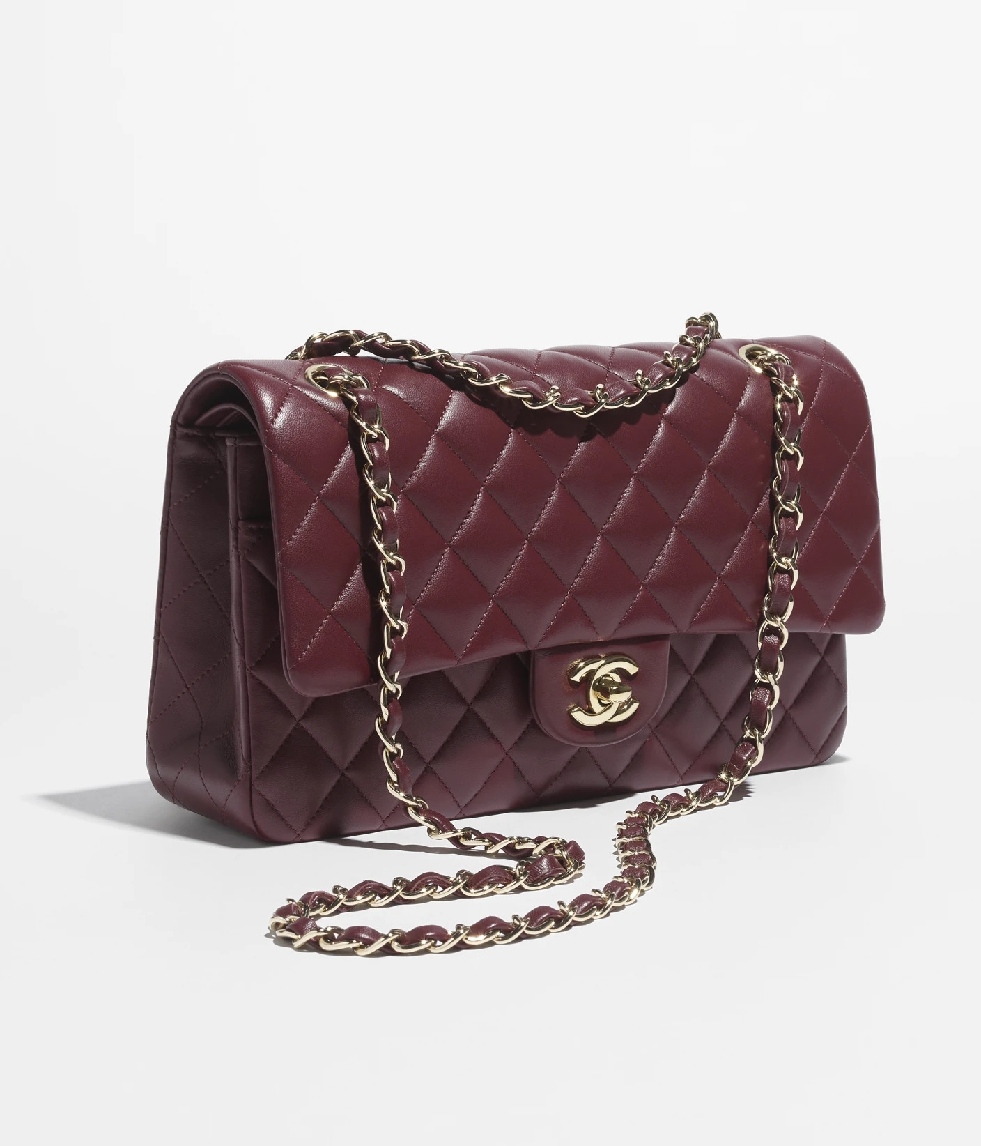 Chanel Classic 11.12 Handbag Lambskin & Gold-Tone Metal Burgundy