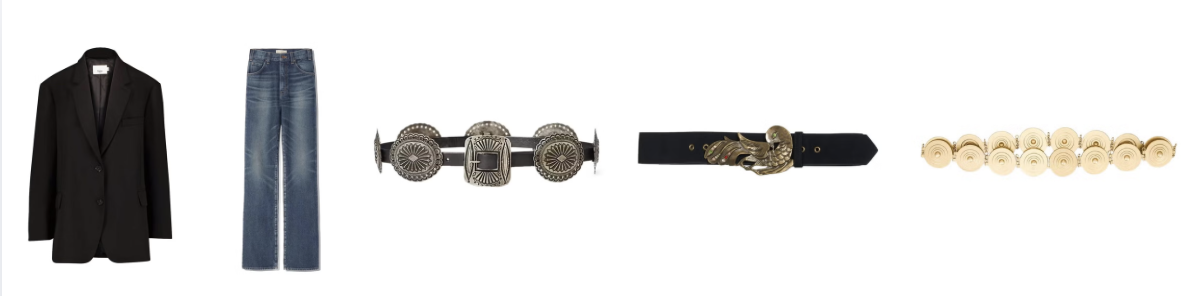 Tampilan ikat pinggang berlapis