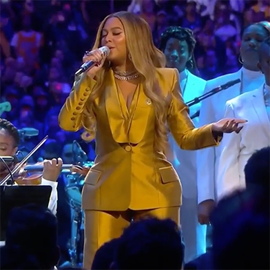 Beyoncé Tampil di Acara Peringatan Kobe dan Gigi Bryant