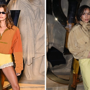 Hailey Bieber dan Zo&euml; Kravitz Menghidupkan Tren Warna Kuning Lemon di Peragaan Saint Laurent