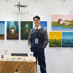 Han Chandra Pamerkan 10 Karya Lukis di Pameran Seni Osaka, Jepang