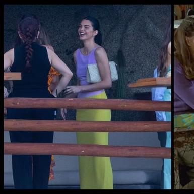 Kendall Jenner Membuat Warna Ungu dan Hijau Limau Menjadi Kombinasi Paling Modis