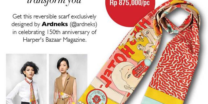 Limited Edition Red Scarf 150th Anniversary Harper's Bazaar