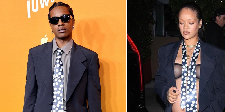 A$AP Rocky (Tampaknya) Meminjam  Dasi Polkadot Milik Rihanna untuk Penampilan Karpet Merah