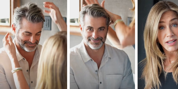 Kekasih Jennifer Aniston, Jim Curtis Tampil Mengejutkan dalam Iklan Perawatan Rambut