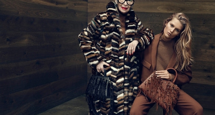 Iris Apfel dan Toni Garrn sebagai #AIGNERicons