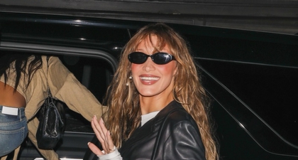 Bella Hadid Kenakan Jaket Kulit Vintage Ala&iuml;a dengan Sentuhan Motif Leopard