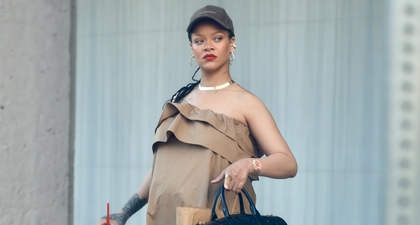 Rihanna Padukan Gaun Saint Laurent dengan Sneakers Nyaman Saat Mampir ke Restoran Cepat Saji