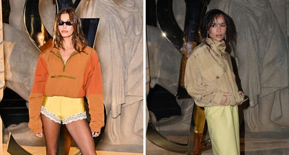 Hailey Bieber dan Zo&euml; Kravitz Menghidupkan Tren Warna Kuning Lemon di Peragaan Saint Laurent