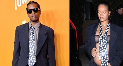A$AP Rocky (Tampaknya) Meminjam &nbsp;Dasi Polkadot Milik Rihanna untuk Penampilan Karpet Merah