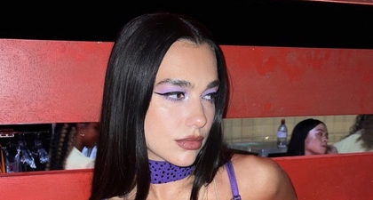 Dua Lipa, Sang Ratu Disko Berpayet Ungu dan Stoking Fishnet