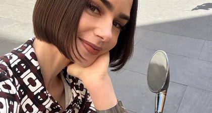 Lily Collins Tampak Siap Menyambut Musim Semi di Lokasi Syuting Emily in Paris