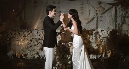 Pesona Angga Yunanda & Shenina Cinnamon, Tampil Anggun di Malam Resepsi