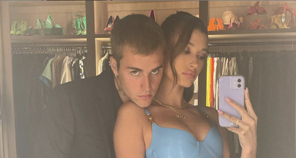 Hailey Bieber Kenakan Gaun Lateks Baby Blue Saat Kencan Malam dengan Sang Suami, Justin Bieber