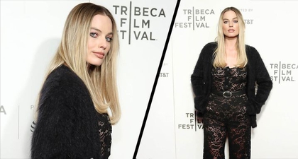 Margot Robbie Mengenakan Jumpsuit Lace Tipis di Red Carpet