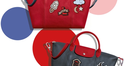 14 Badge Hiasi Longchamp Le Pliage Cuir