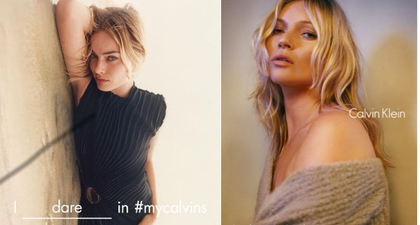 Kate Moss dan Margot Robbie untuk Calvin Klein