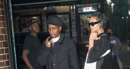 Rihanna Mengenakan Vintage Jersey Saat Kencan Makan Malam Bersama A$AP Rocky