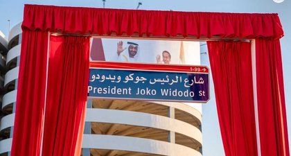 Nama Presiden Jokowi Diabadikan Sebagai Nama Jalan di Uni Emirat Arab