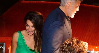 Amal Clooney Tampil Menawan Dengan Gaun Hijau Zamrud