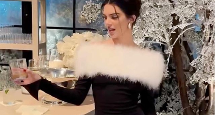 Kendall Jenner Tampil Glamor di Pesta Natal Kardashian-Jenner
