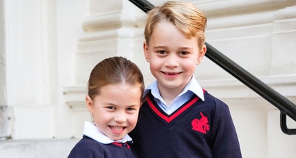 Foto-Foto Lucu Charlotte & George di Hari Pertama Sekolah