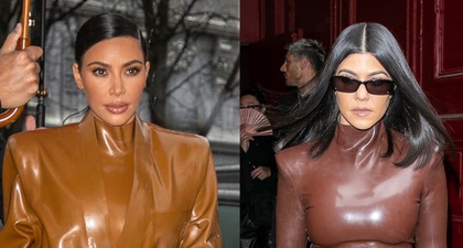 Kourtney dan Kim Kardashian Kenakan Busana Latex yang Ketat