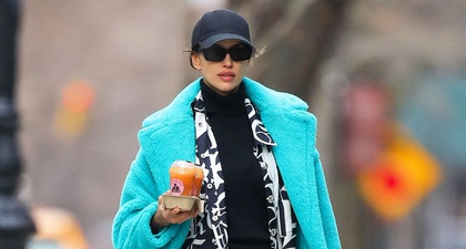 Irina Shayk Tampak Stylish Dalam Balutan Mantel Teddy Bear